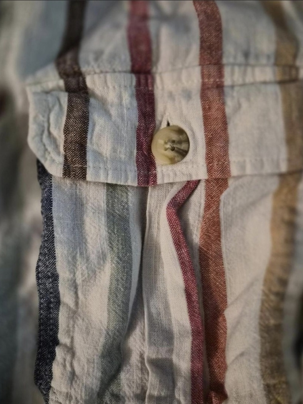 Striped Button-Front Women’s Jacket - Neutral Multi - Picture 3 of 3